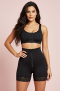 Femme orientale short noir zip noir